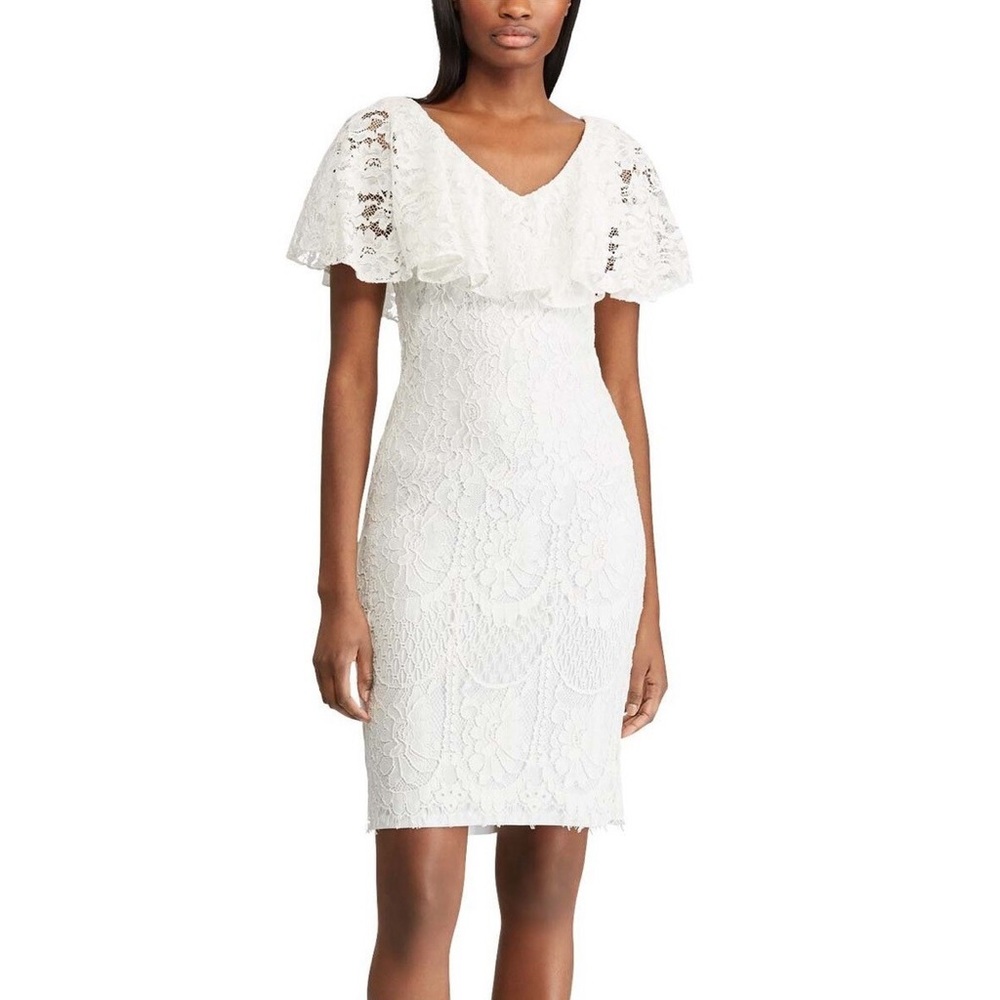 NWT! LAUREN Ralph Lauren Tamalira Floral Lace Dress, Size 8